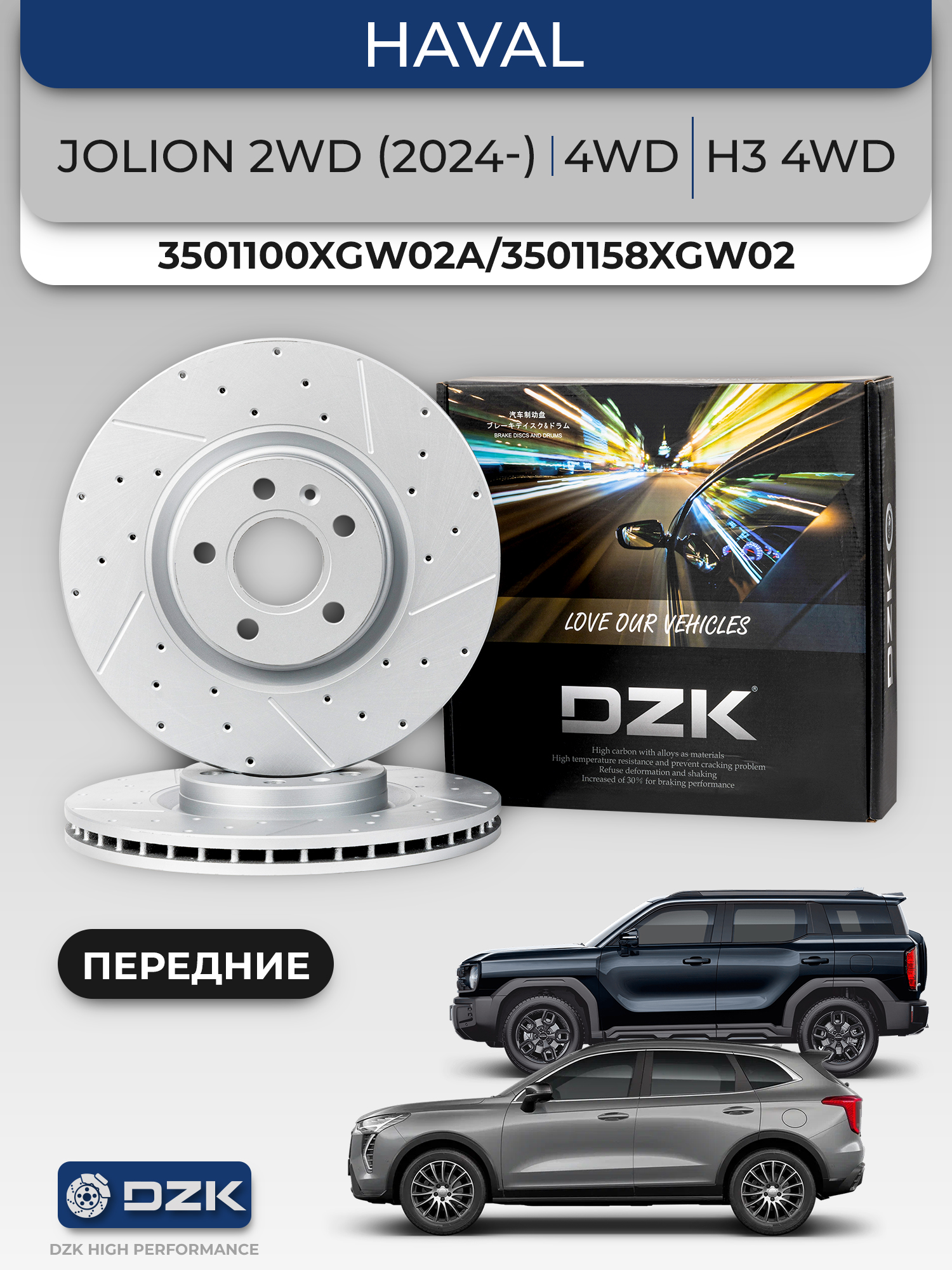 HAVAL Jolion 4WD/2WD 2024/H3 4WD. Передние вентилируемые тормозные диски. 3501100XGW02A - Фото 1